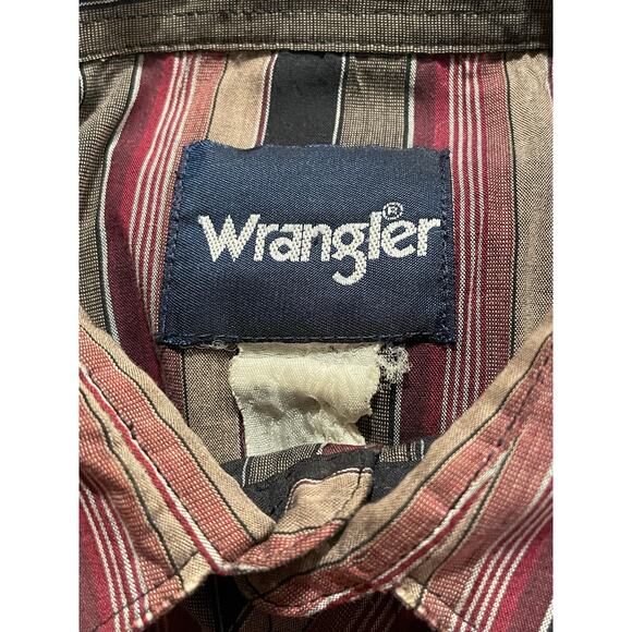 VTG Wrangler Cowboy Grunge Pearl Snap Shirt Striped Western Sz XL Cowboycore - Picture 2 of 9